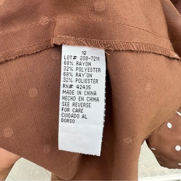 Brown & White polka Dot Dress, Vintage, Size 12, Sheri Martin, Pretty Woman - Picture 11 of 12